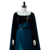 Queen Frozen 2 Gown Anna Coronation Dark Green Outfit Cosplay Costume
