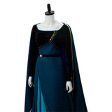 Queen Frozen 2 Gown Anna Coronation Dark Green Outfit Cosplay Costume