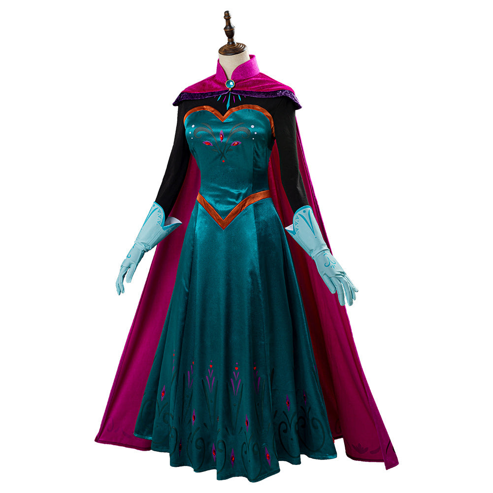 Movie Frozen Elsa Queen Costume Women Dress Outfit Cosplay Costume Halloween Carnival Costume