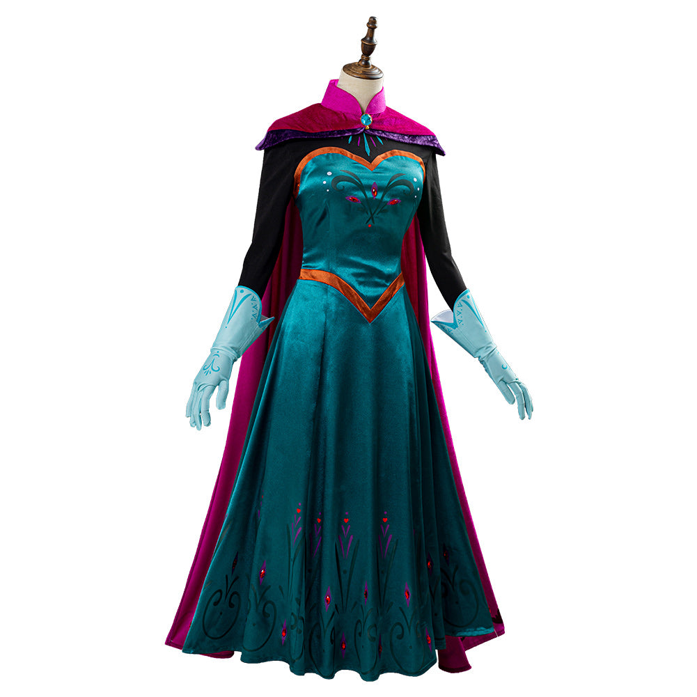 Movie Frozen Elsa Queen Costume Women Dress Outfit Cosplay Costume Halloween Carnival Costume