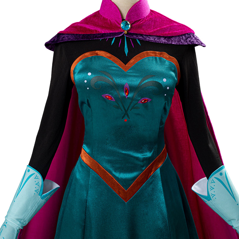 Movie Frozen Elsa Queen Costume Women Dress Outfit Cosplay Costume Halloween Carnival Costume