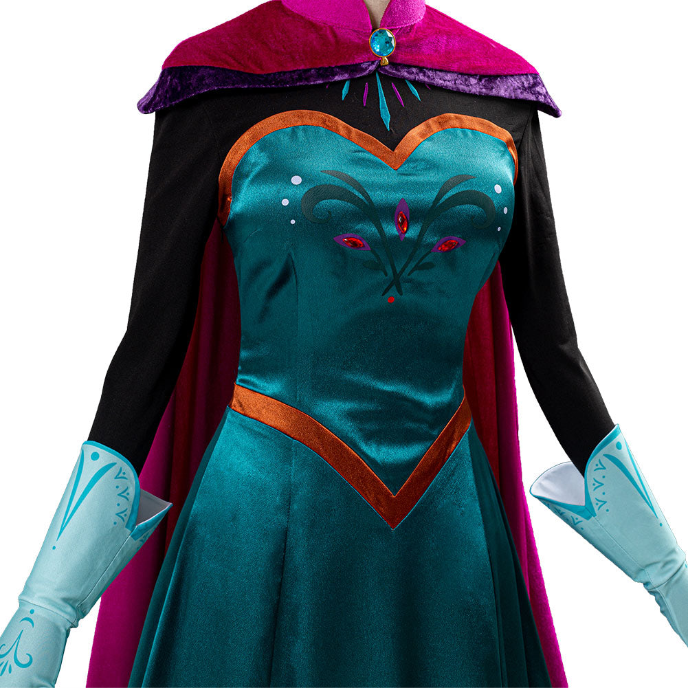 Movie Frozen Elsa Queen Costume Women Dress Outfit Cosplay Costume Halloween Carnival Costume