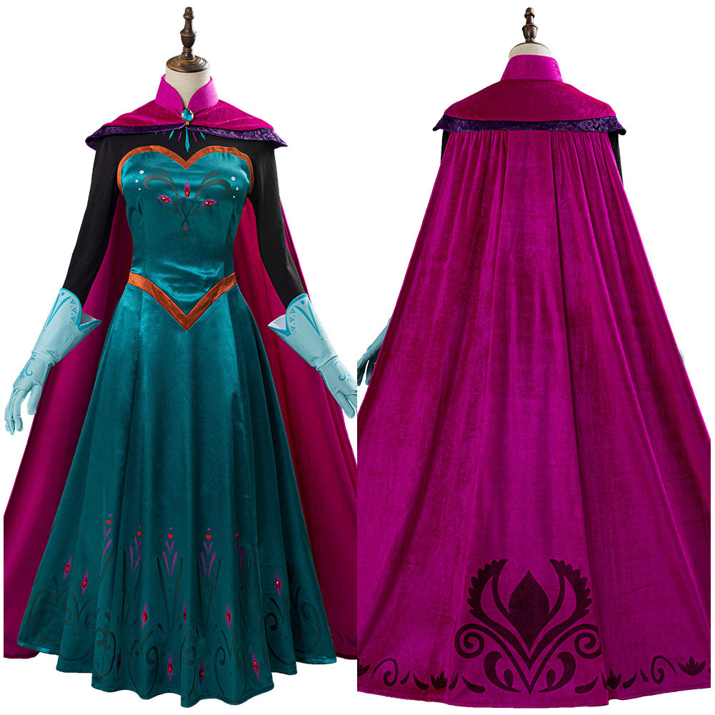 Movie Frozen Elsa Queen Costume Women Dress Outfit Cosplay Costume Halloween Carnival Costume