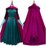 Movie Frozen Elsa Queen Costume Women Dress Outfit Cosplay Costume Halloween Carnival Costume
