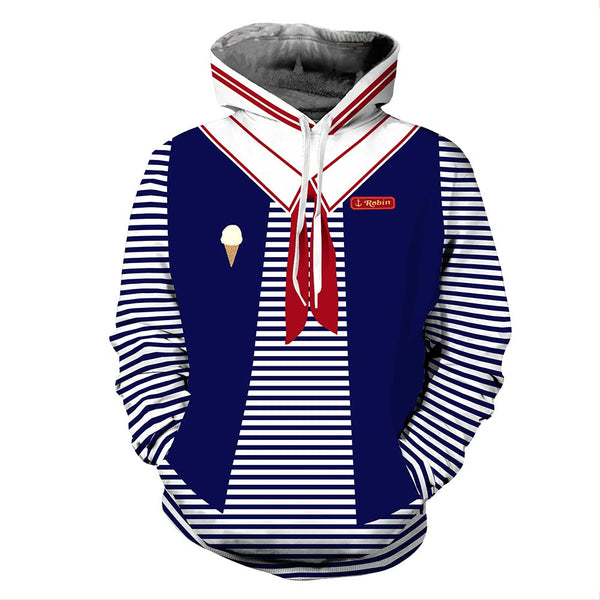 Stranger Things Scoops Ahoy Steve Cosplay Costume Pullover Hoodie TrendsinCosplay