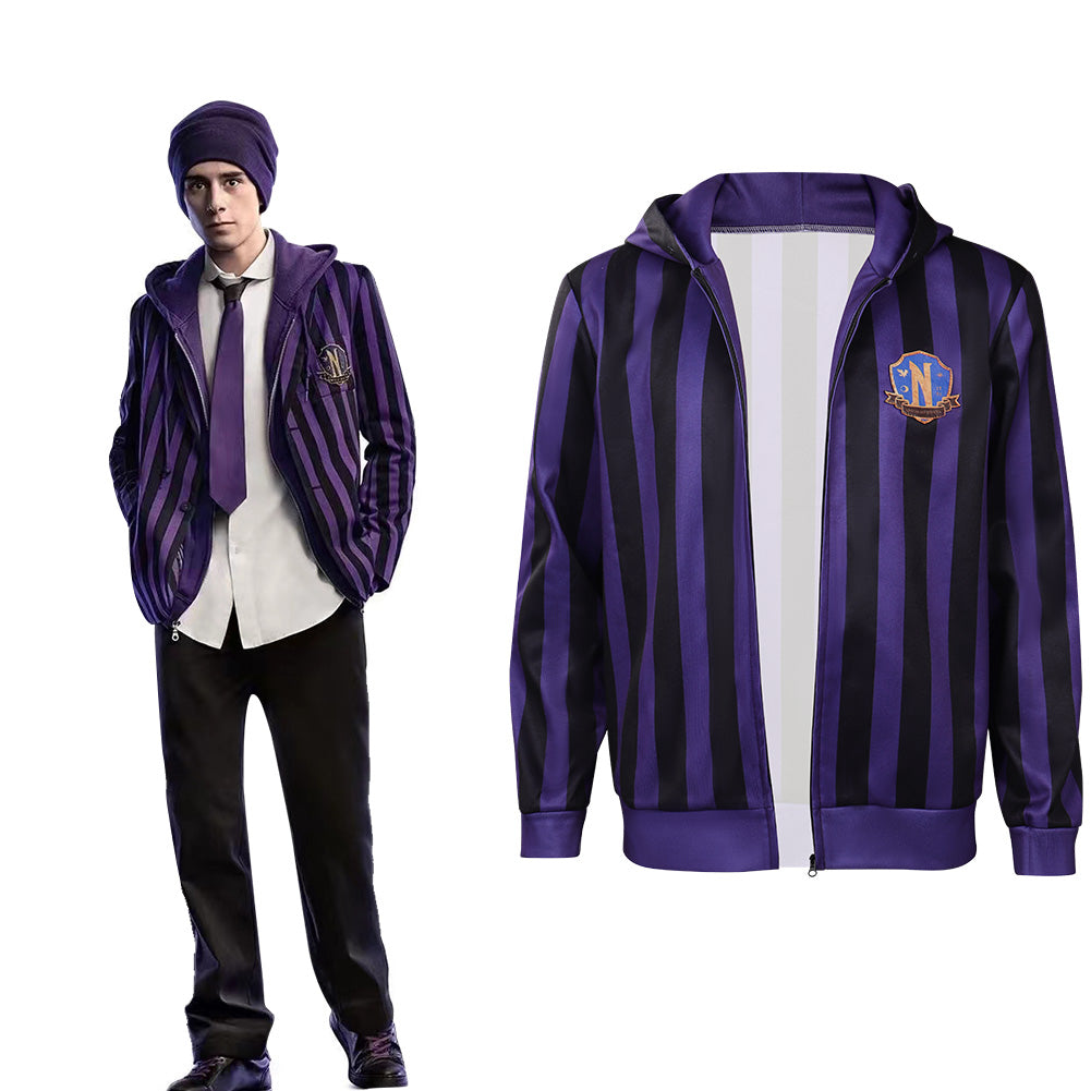 Wednesday Addams Xavier Thorpe Cosplay Costume Hoodie Coat Halloween Carnival Party Suit