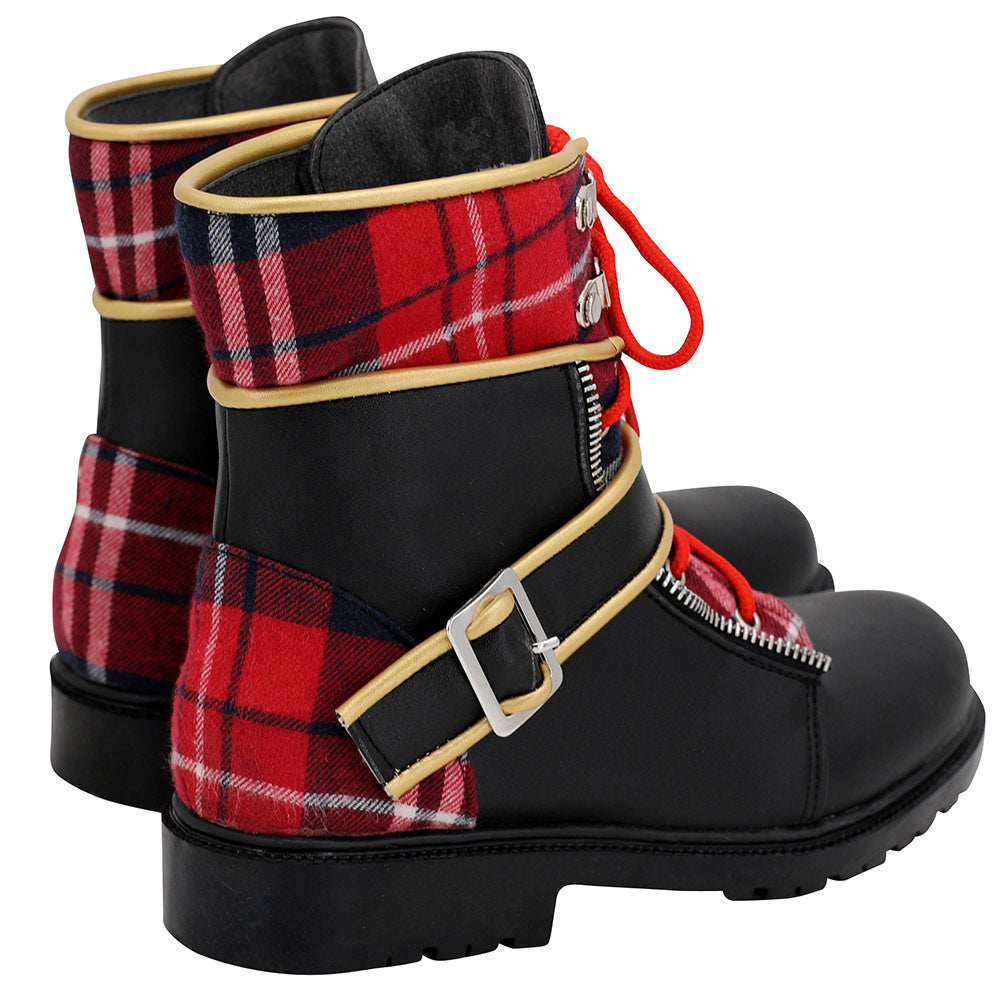 Twisted Wonderland Pomefiore Epel Felmier Cosplay Shoes Black Red Boots