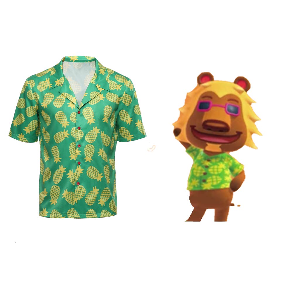 Adult Game Animal Crossing Cosplay T Shirt Bud Cosplay Hawaiian Short Sleeve Shirts Costume Halloween Carnival Costume