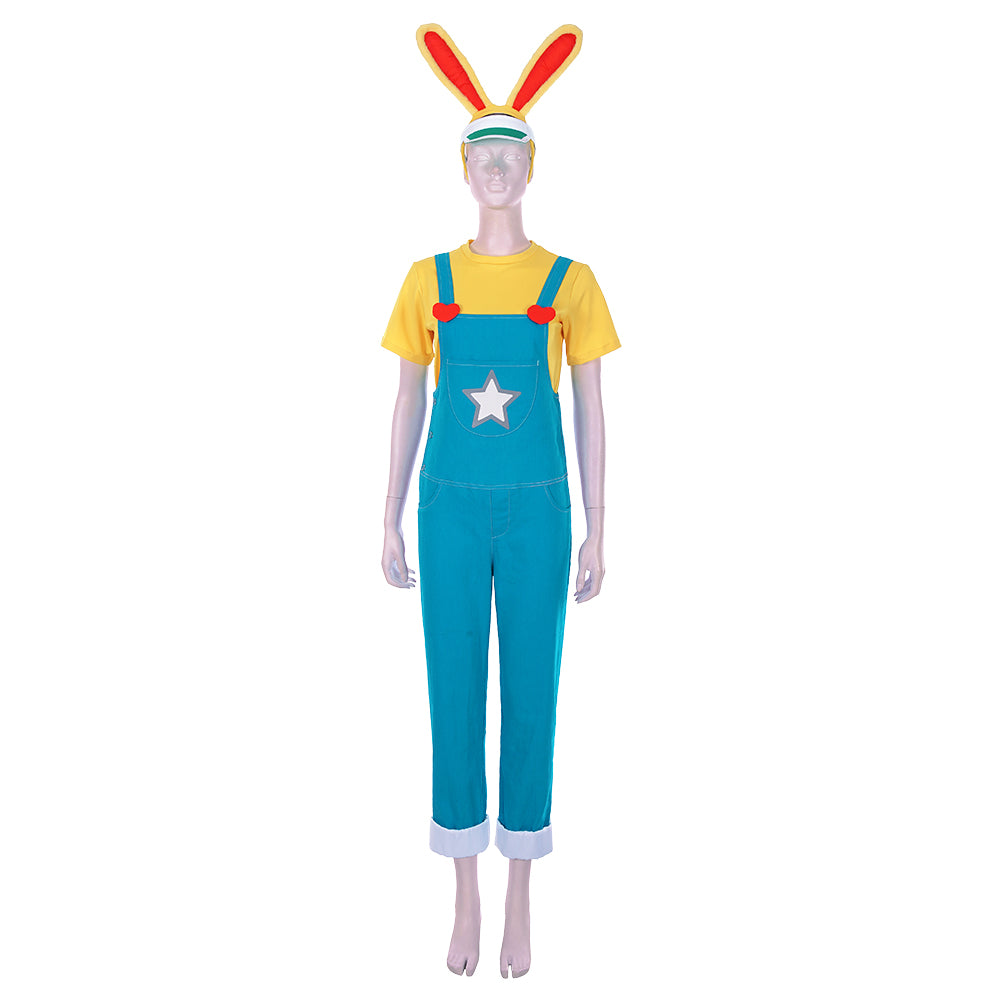 Animal Crossing: New Horizons-Zipper T. Bunny Halloween Carnival Costume Cosplay Costume Men T-shirt Overalls Outfits