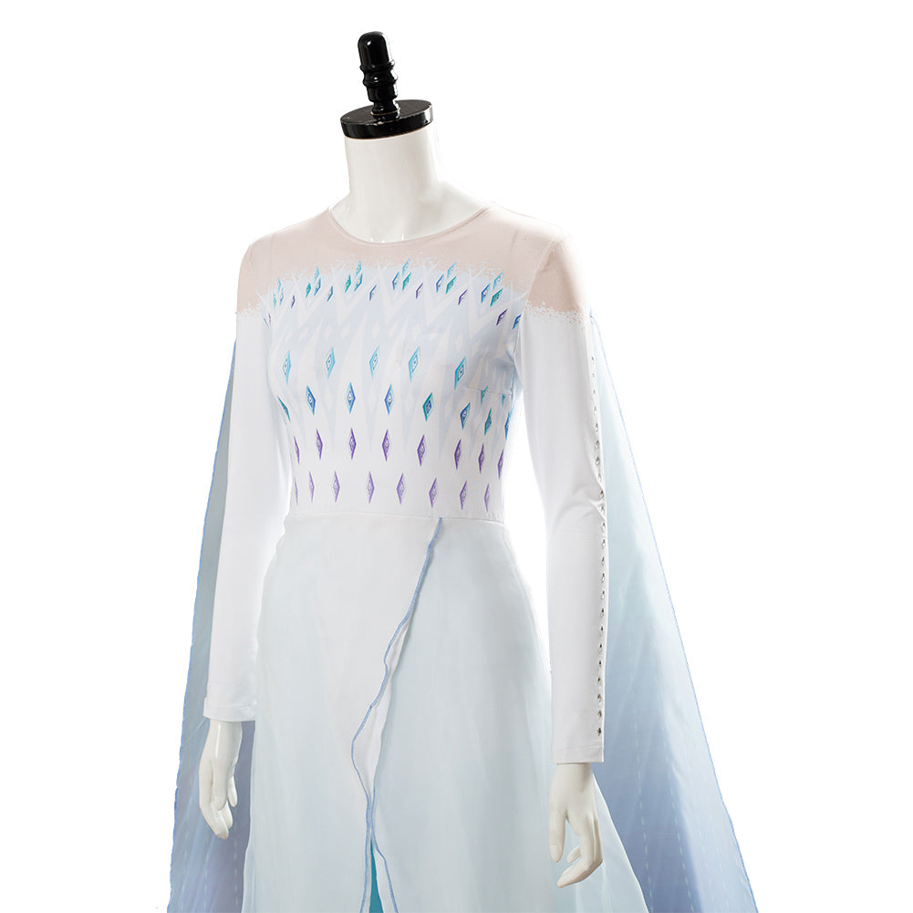 Frozen 2 Queen Ahtohallan Cave Elsa Snow Flake Dress Cosplay Costume