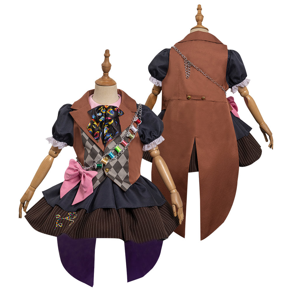 Alice in Wonderland Mad Hatter Tarrant Hightopp Cosplay Costume Kids Children Halloween Carnival Suit