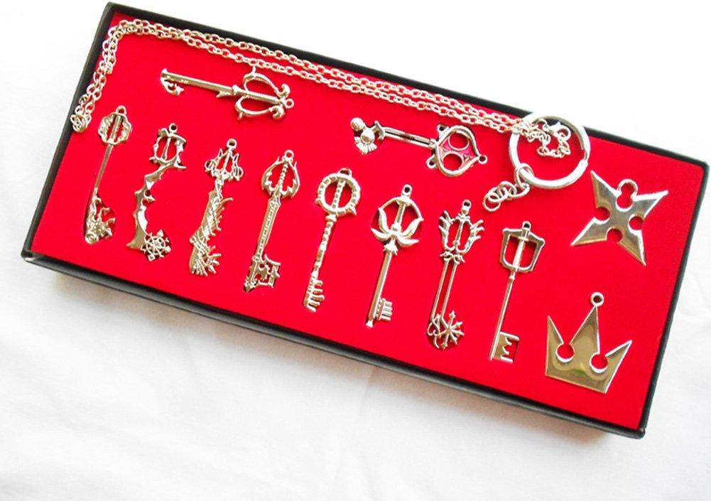 Kingdoms Hearts  Keychain Necklace Pendant Gift12Pcs Collection Sets Cosplay Accessories
