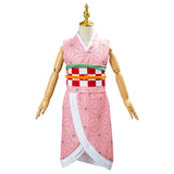 Anime Demon Slayer Kimetsu no Yaiba Kamado Nezuko Cosplay Costume Kids Children Uniform Outfits