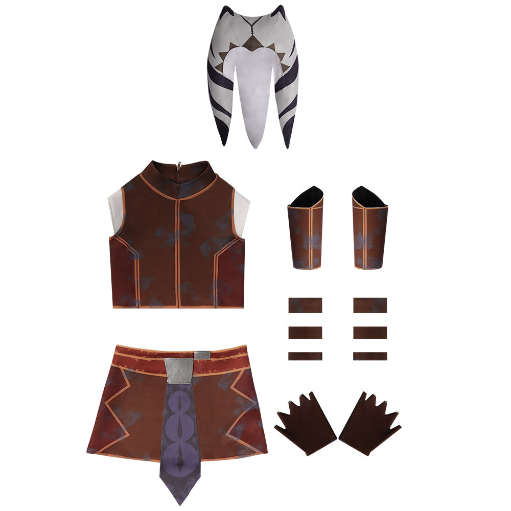 Kids Children Star WasTales of the Jedi -Ahsoka Tano  Cosplay Costume Outfits Halloween Carnival Suit