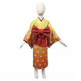 Demon Slayer Agatsuma Zenitsu Halloween Carnival Costume Cosplay Costume Kids Kimono Outfits
