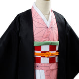 Anime Demon Slayer Kimetsu no Yaiba Kamado Nezuko Cosplay Costume Kids Children Uniform Outfits