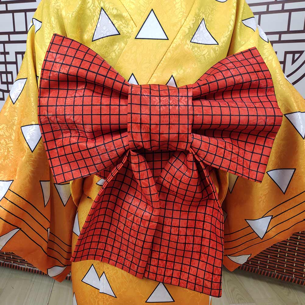 Demon Slayer Agatsuma Zenitsu Halloween Carnival Costume Cosplay Costume Kids Kimono Outfits