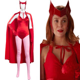 Wanda Vision Scarlet Witch Wanda Maximoff Halloween Carnival Suit Cosplay Costume Women Jumpsuit Outfits