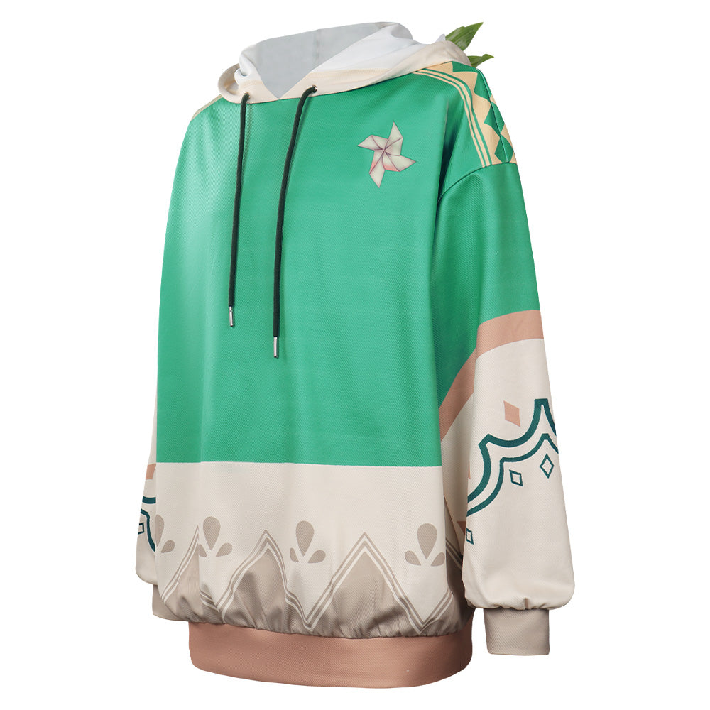 Genshin Impact Venti Cosplay Costume Hoodie Coat Halloween Carnival Suit