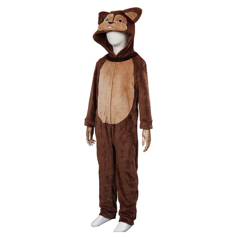 Animal Squirrel Halloween Carnival Suit Cosplay Costume Jumpsuit Sleepwear Pajams Outfits  Kids Children