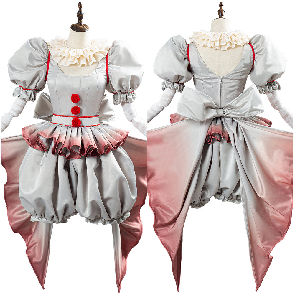 Pennywise Horror Pennywise The Clown Costume Cosplay Costume Outfit for Women Girls Halloween Carnival