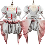 Pennywise Horror Pennywise The Clown Costume Cosplay Costume Outfit for Women Girls Halloween Carnival
