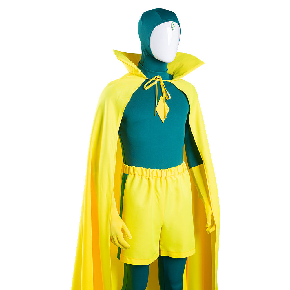 Wanda Vision Vision Halloween Carnival Suit Cosplay Costume Jumpsuit Cloak Outfits