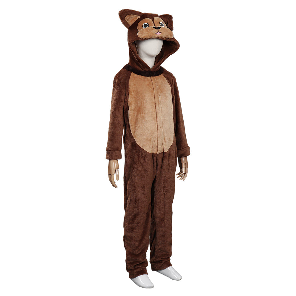 Animal Squirrel Halloween Carnival Suit Cosplay Costume Jumpsuit Sleepwear Pajams Outfits  Kids Children