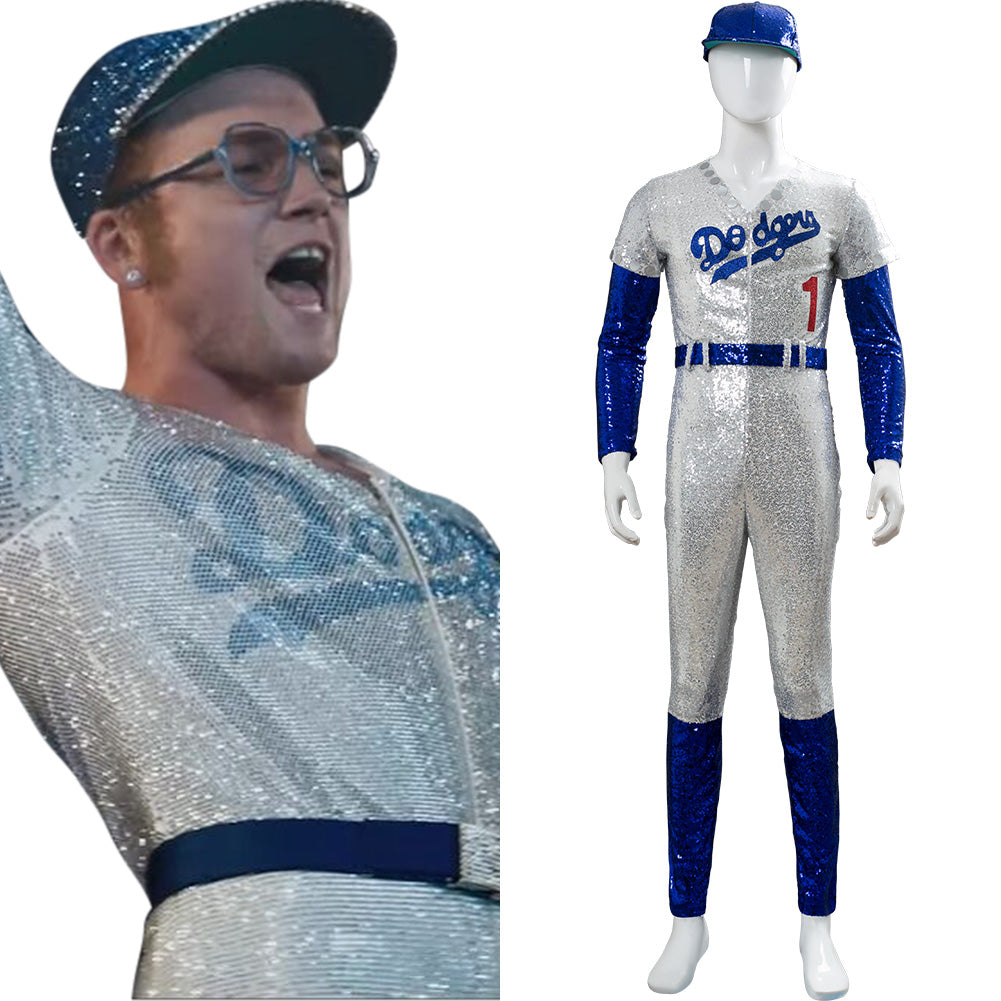 Rocketman Elton John Dodgers Baseball Uniform Cosplay Costume