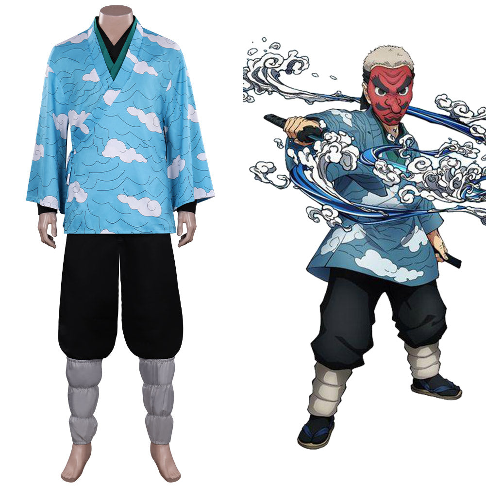Demon Slayer Kimetsu no Yaiba : Hinokami Kepputan Urokodaki Sakonji Halloween Carnival Suit Cosplay Costume Outfits