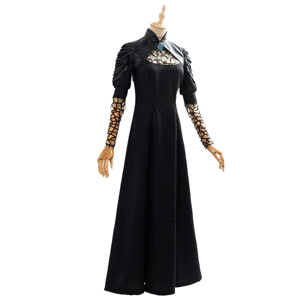 The Witcher Party Black Long Dress Yennefer Outfit Cosplay Costume