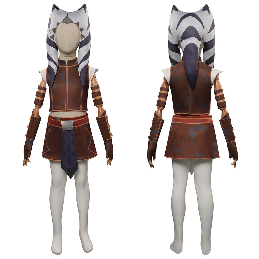 Kids Children Star WasTales of the Jedi -Ahsoka Tano  Cosplay Costume Outfits Halloween Carnival Suit