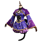 Genshin Impact Mona Alice in Wonderland Cosplay Costume Cheshire Cat Dress Outfits Halloween Carnival Suit