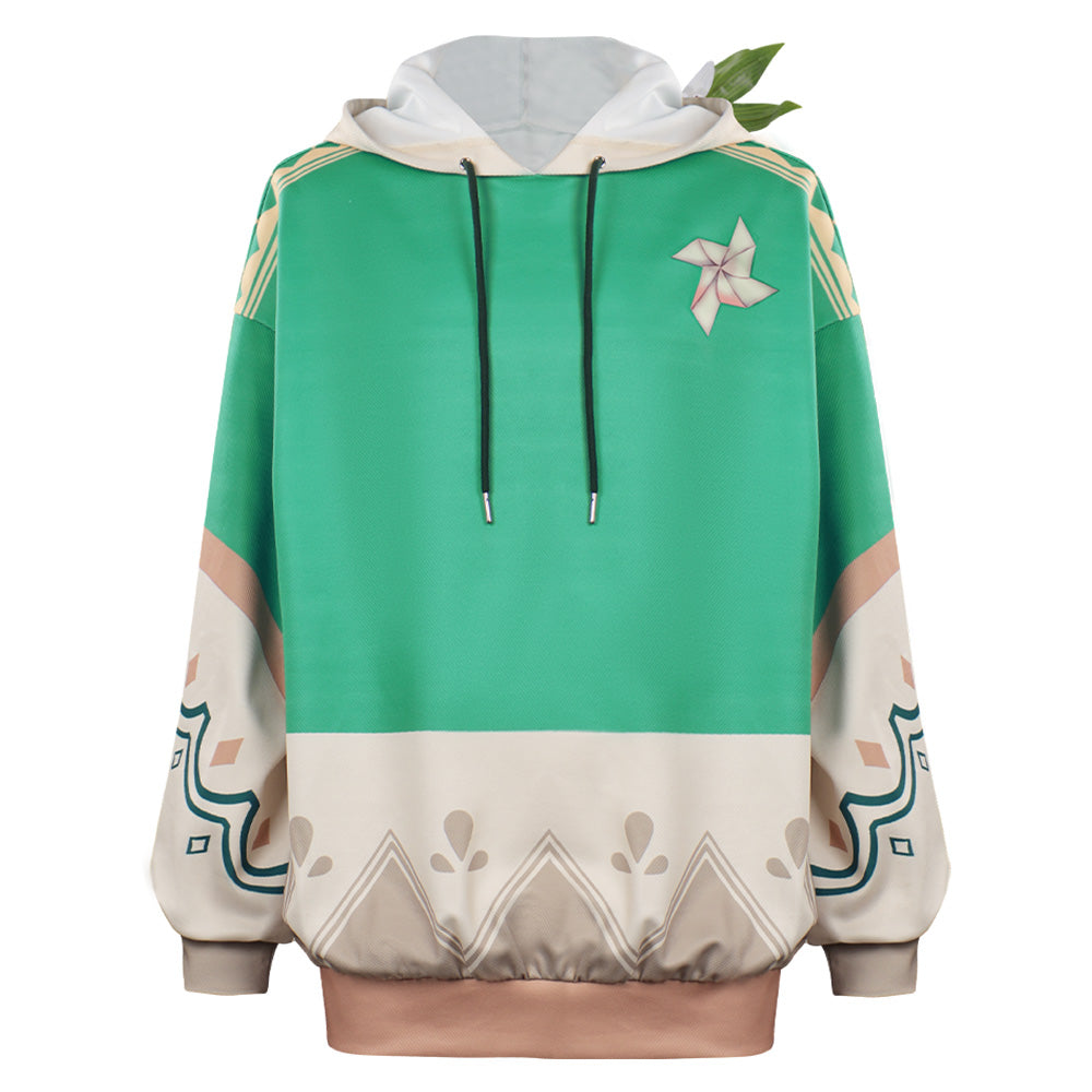 Genshin Impact Venti Cosplay Costume Hoodie Coat Halloween Carnival Suit