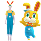 Animal Crossing: New Horizons-Zipper T. Bunny Halloween Carnival Costume Cosplay Costume Men T-shirt Overalls Outfits