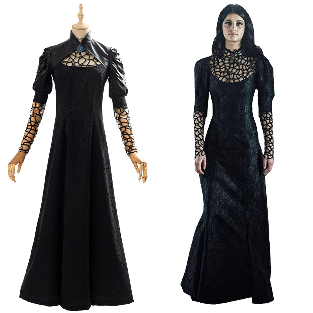 The Witcher Party Black Long Dress Yennefer Outfit Cosplay Costume
