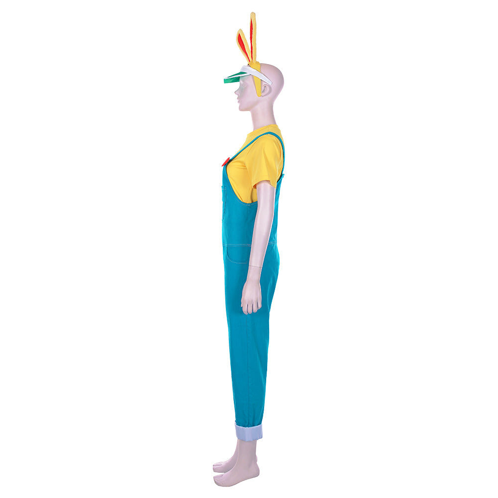 Animal Crossing: New Horizons-Zipper T. Bunny Halloween Carnival Costume Cosplay Costume Men T-shirt Overalls Outfits