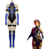 Mortal Kombat 4 Kitana Halloween Carnival Suit Cosplay Costume Jumpsuit Outfits