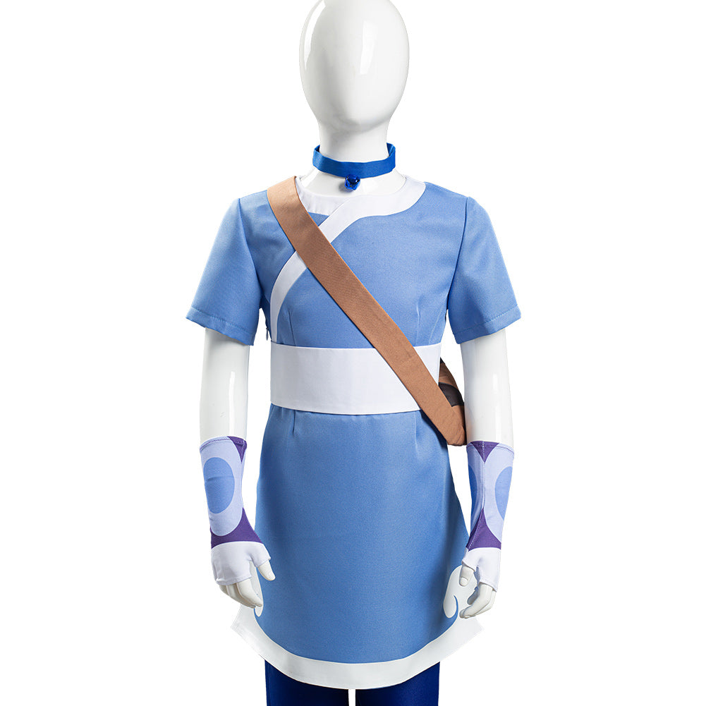 Avatar: the last Airbender Katara Halloween Carnival Suit Cosplay Costume for Kids Children