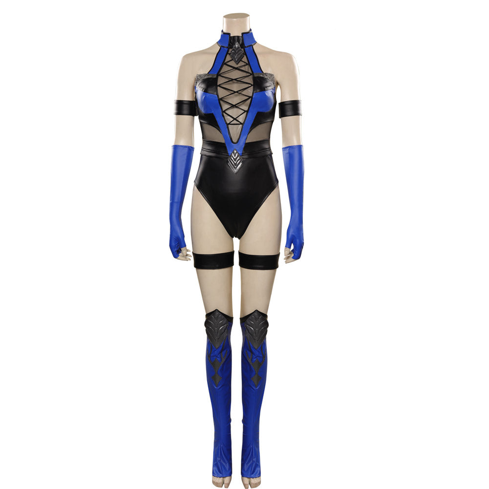 Mortal Kombat 4 Kitana Halloween Carnival Suit Cosplay Costume Jumpsuit Outfits