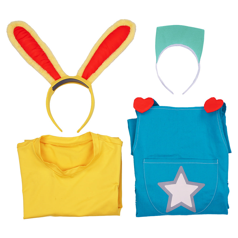 Animal Crossing: New Horizons-Zipper T. Bunny Halloween Carnival Costume Cosplay Costume Men T-shirt Overalls Outfits