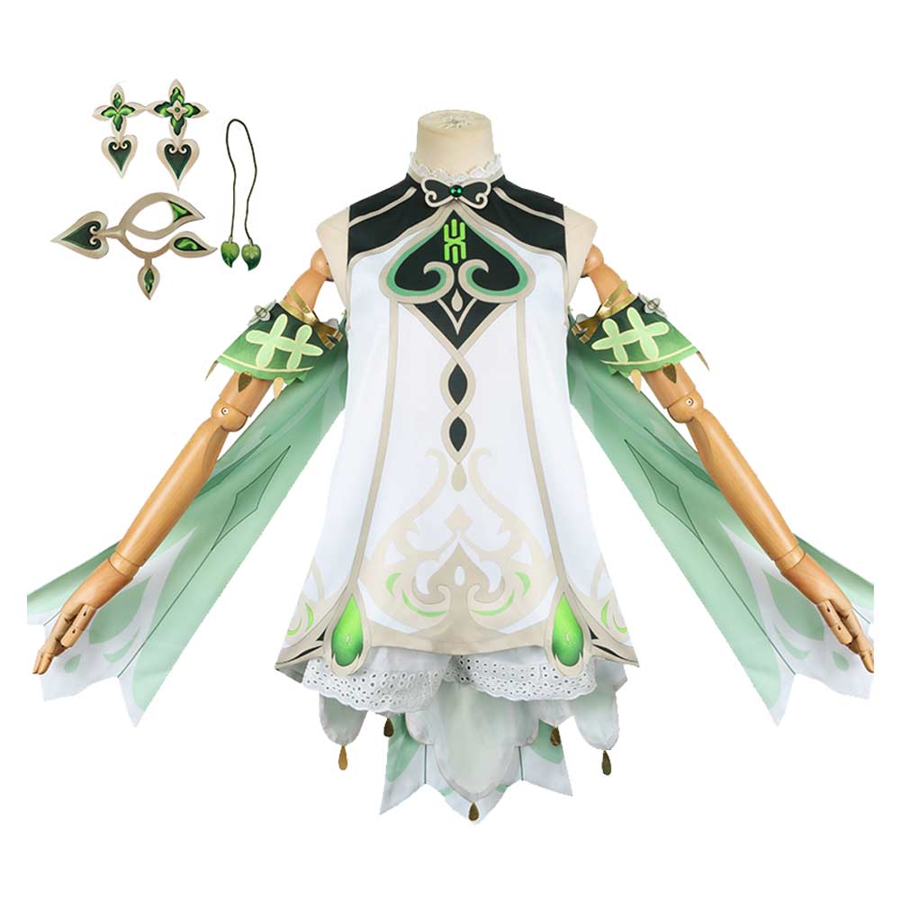 Game Genshin Impact Nahida Women White Dress Cosplay Costume Outfits Halloween Carnival Suit