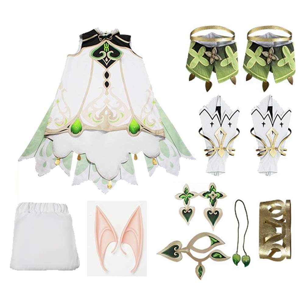 Game Genshin Impact Nahida Women White Dress Cosplay Costume Outfits Halloween Carnival Suit