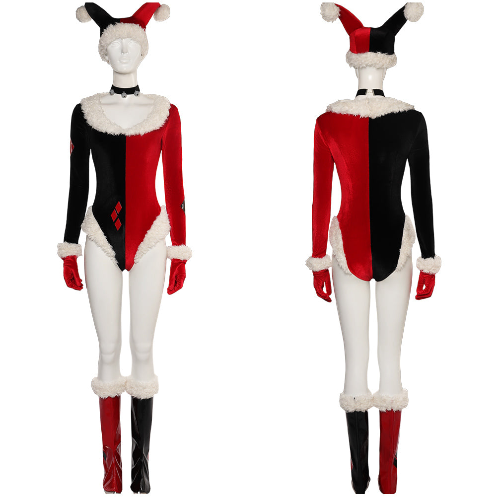 Harley Quinn Christmas Cosplay Costume Outfits Halloween Carnival Suit