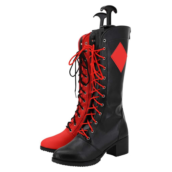 Harley Quinn Boots Halloween Costumes Accessory Custom Made Cosplay Shoes
