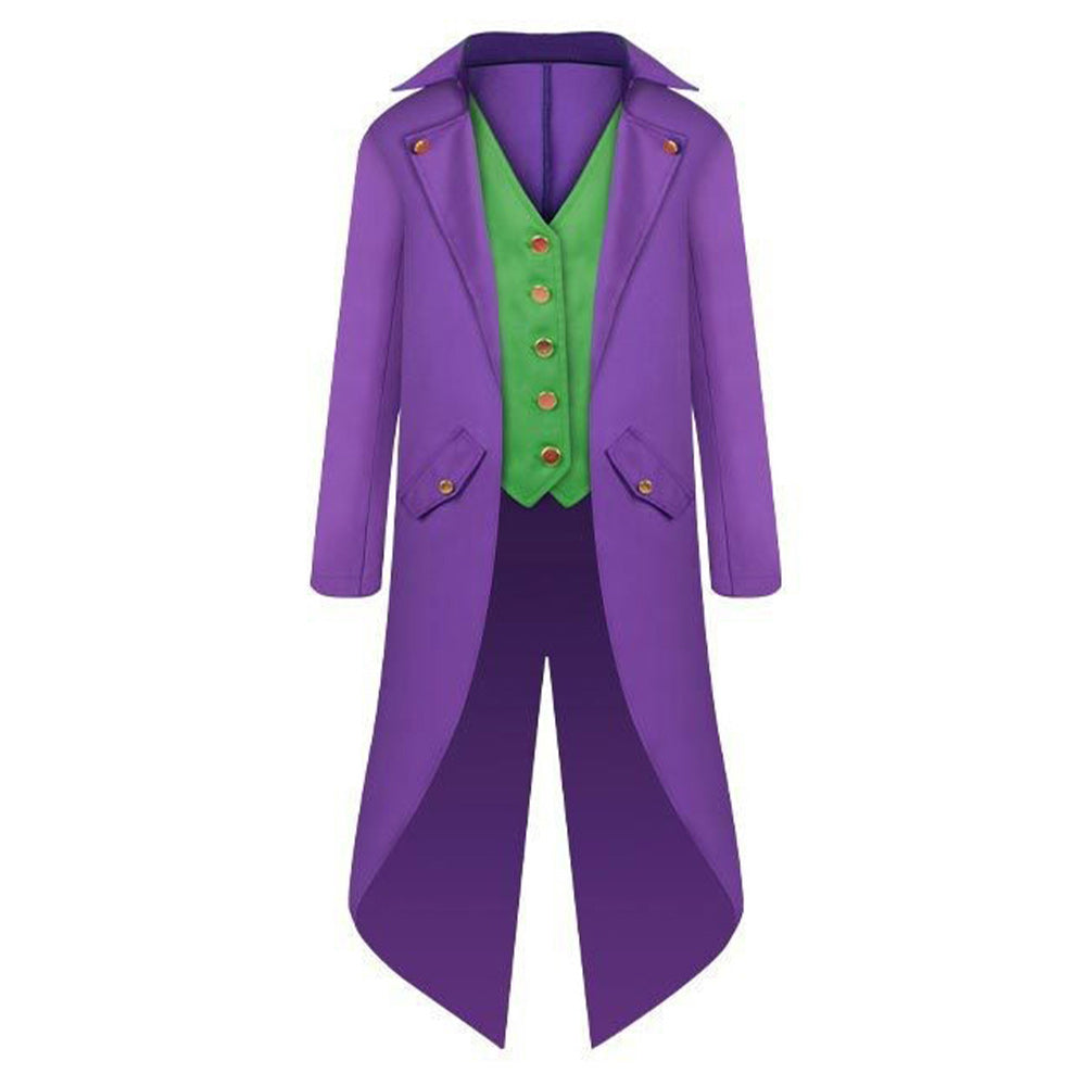 Movie The Batman Joker Medieval Purple Coat Cosplay Costume Outfits Halloween Carnival Suit