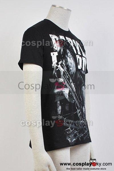 The Walking Dead Daryl Dixon Black T-Shirt Short Sleeve Tee