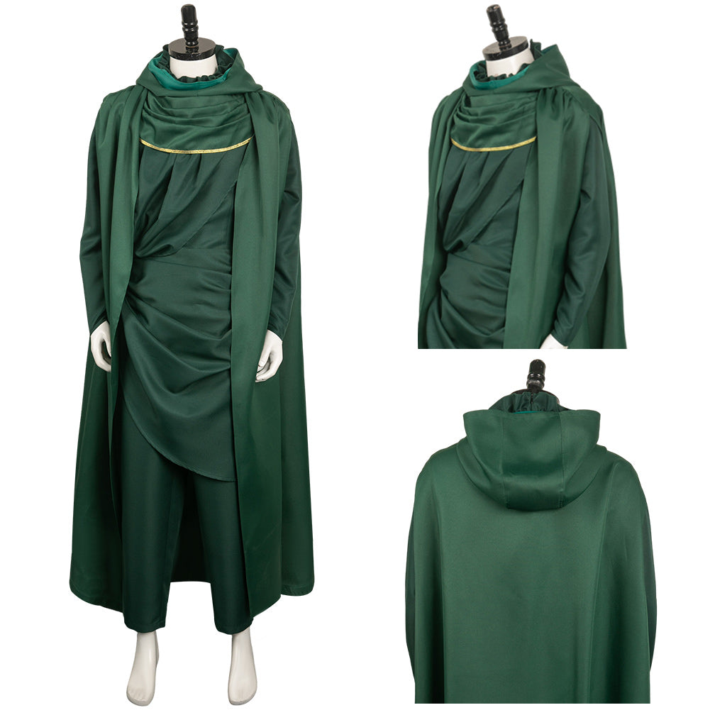 TV Loki Green Cloak Set Cosplay Costume Outfits Halloween Carnival Suit