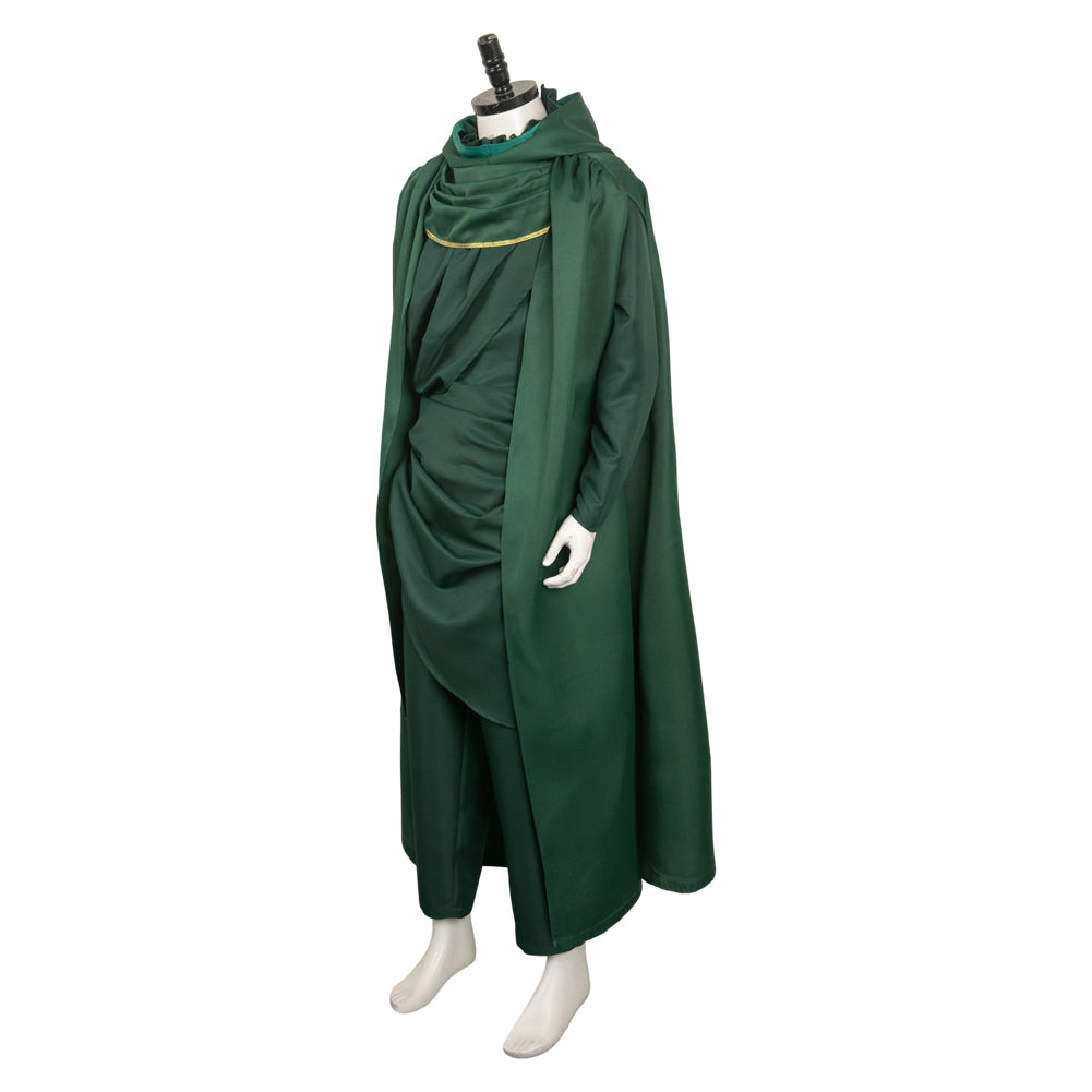 TV Loki Green Cloak Set Cosplay Costume Outfits Halloween Carnival Suit