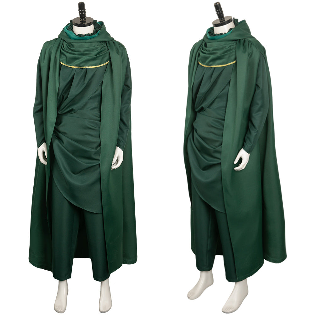 TV Loki Green Cloak Set Cosplay Costume Outfits Halloween Carnival Suit